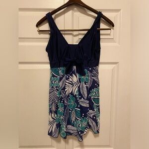 Navy floral Swim Suit dress